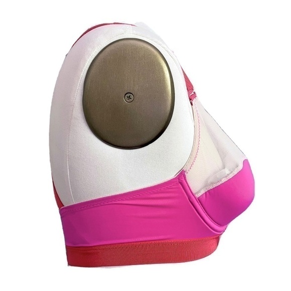 H&M Fuchsia Hot Pink Red Mesh Colour Block Colourblock Underwire Bra - 34B - Picture 2 of 6